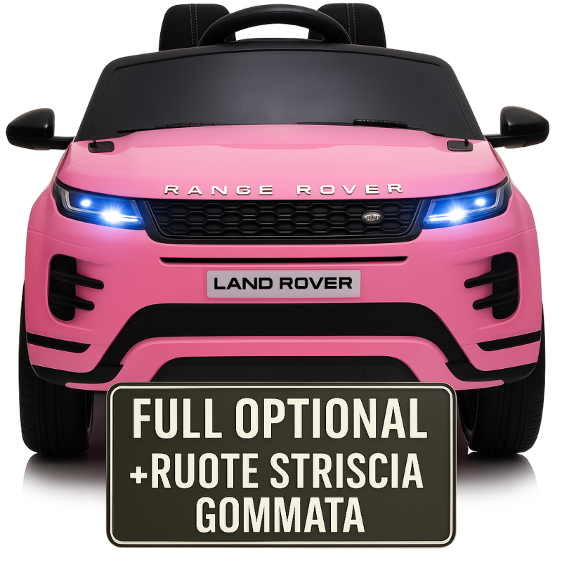 Auto Macchina Elettrica Range Rover Evoque 12V per Bambini porte apribili Con telecomando Full accessori (ROSA)