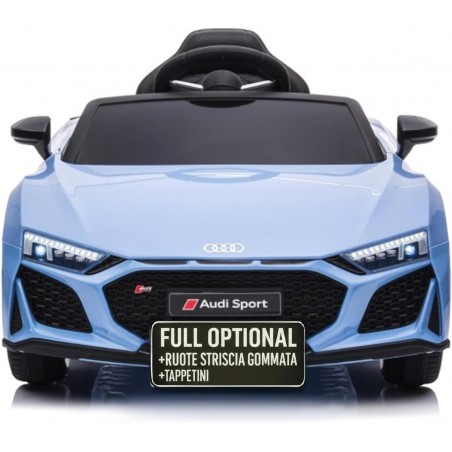 Auto Macchina Elettrica 12V NEW Audi R8 Spyder per Bambini Led MP3 con Telecomando Sedile in pelle Blue|Toys Car