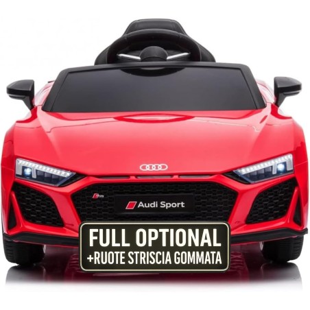 Auto Macchina Elettrica 12V NEW Audi R8 Spyder per Bambini Led MP3 con Telecomando Sedile in pelle Rossa|Toys Car