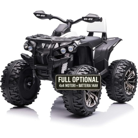 Super Quad Elettrico per Bambini OFF ROAD 12V ATV off-Road 4 x 4 Motori 12v Full Optional Batteria Potenziata 14AH Sospensioni (|Toys Car