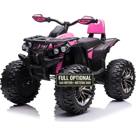 Super Quad Elettrico per Bambini OFF ROAD 12V ATV off-Road 4 x 4 Motori 12v Full Optional Batteria Potenziata 14AH Sospensioni (|Toys Car