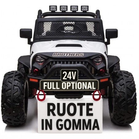 Auto Macchina Elettrica Fuoristrada Big Adventure 24V per Bambini 2 Posti RUOTE IN GOMMA Full Optional sedile in pelle|Toys Car