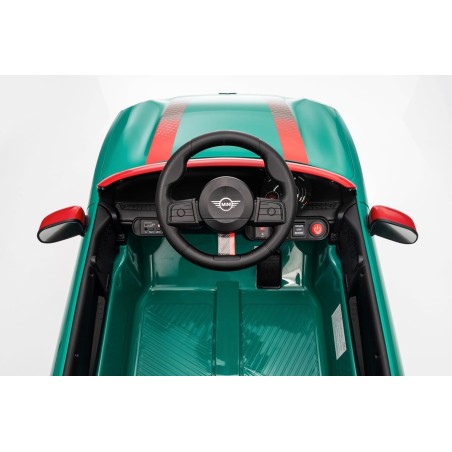 Auto Elettrica per Bambini Mini Cooper S Cabrio 12V Full Optional Sedile in Pelle Porte Apribili Telecomando Tappetino (Verde)|Toys Car