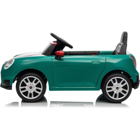 Auto Elettrica per Bambini Mini Cooper S Cabrio 12V Full Optional Sedile in Pelle Porte Apribili Telecomando Tappetino (Verde)|Toys Car