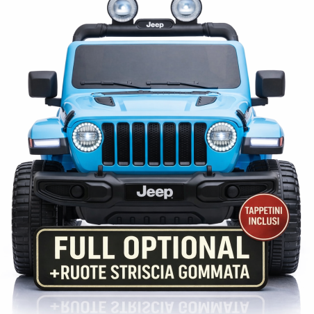 Auto Macchina Elettrica Jeep Wrangler Rubicon 12V per Bambini porte apribili Con telecomando Full accessori (Blu Sky)|Toys Car