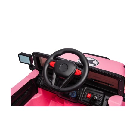 Auto Macchina Elettrica per Bambini Fuoristrada Adventure Rosa 12V MP3 Led con Telecomando Sedili in Pelle Ruote Gomma|Toys Car