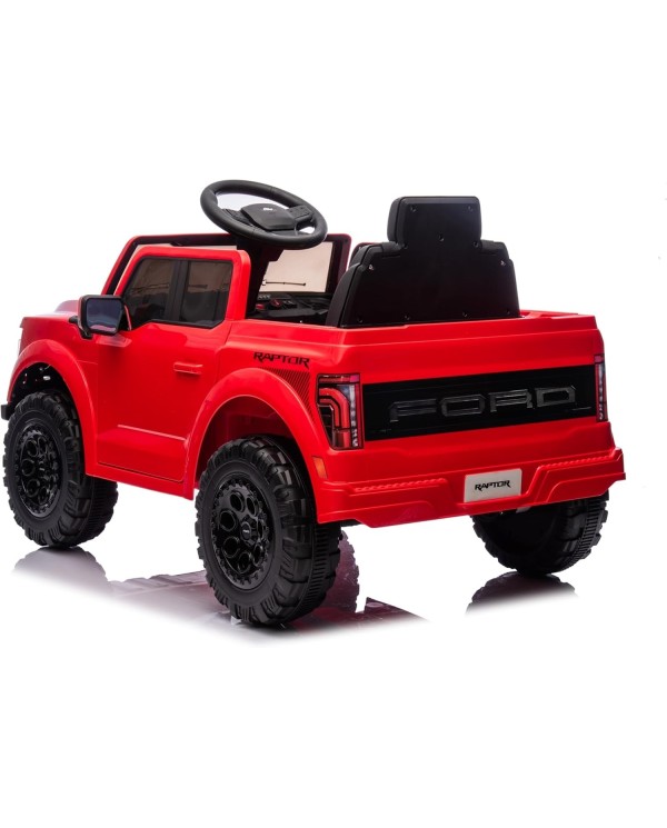 Auto Elettrica Bambini Ford Raptor 12V con Telecomando Porte Apribili, Bluetooth Luci LED e TAPPETINI Inclusi (Rossa)|Toys Car