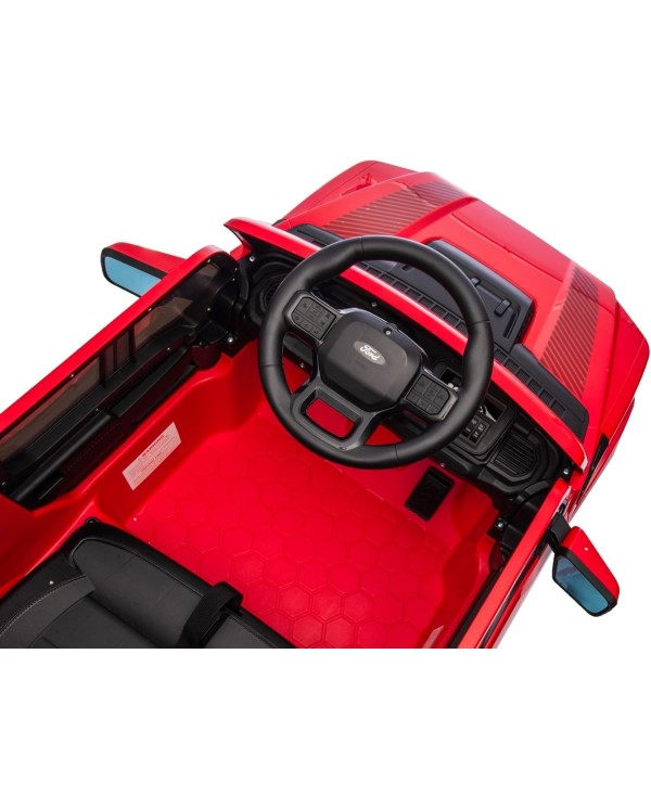 Auto Elettrica Bambini Ford Raptor 12V con Telecomando Porte Apribili, Bluetooth Luci LED e TAPPETINI Inclusi (Rossa)|Toys Car