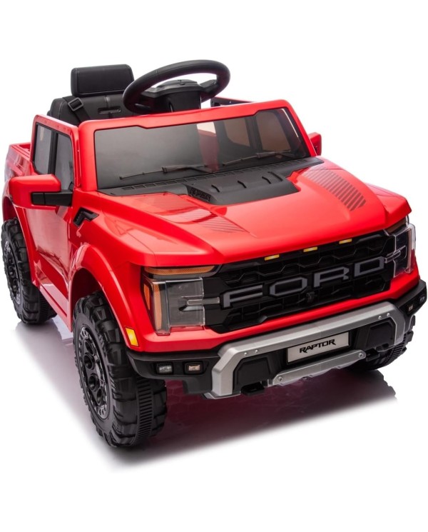 Auto Elettrica Bambini Ford Raptor 12V con Telecomando Porte Apribili, Bluetooth Luci LED e TAPPETINI Inclusi (Rossa)|Toys Car