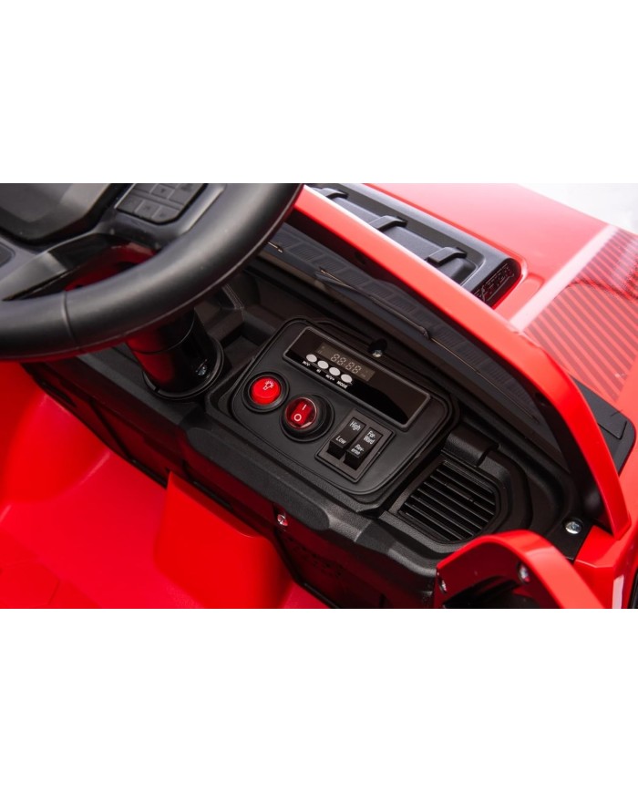 Auto Elettrica Bambini Ford Raptor 12V con Telecomando Porte Apribili, Bluetooth Luci LED e TAPPETINI Inclusi (Rossa)