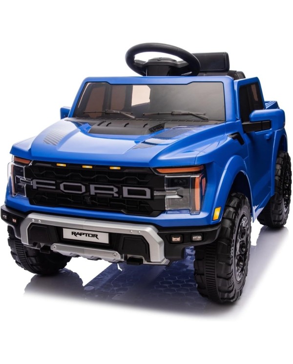 Auto Elettrica Bambini Ford Raptor 12V con Telecomando Porte Apribili, Bluetooth Luci LED e TAPPETINI Inclusi (Blue)|Toys Car