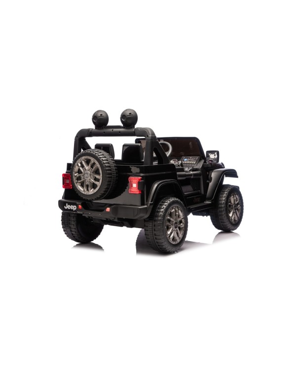 Auto Macchina Elettrica NEW Jeep Wrangler Rubicon 12V per Bambini porte apribili Con telecomando Full accessori Tappetini Nera|Toys Car