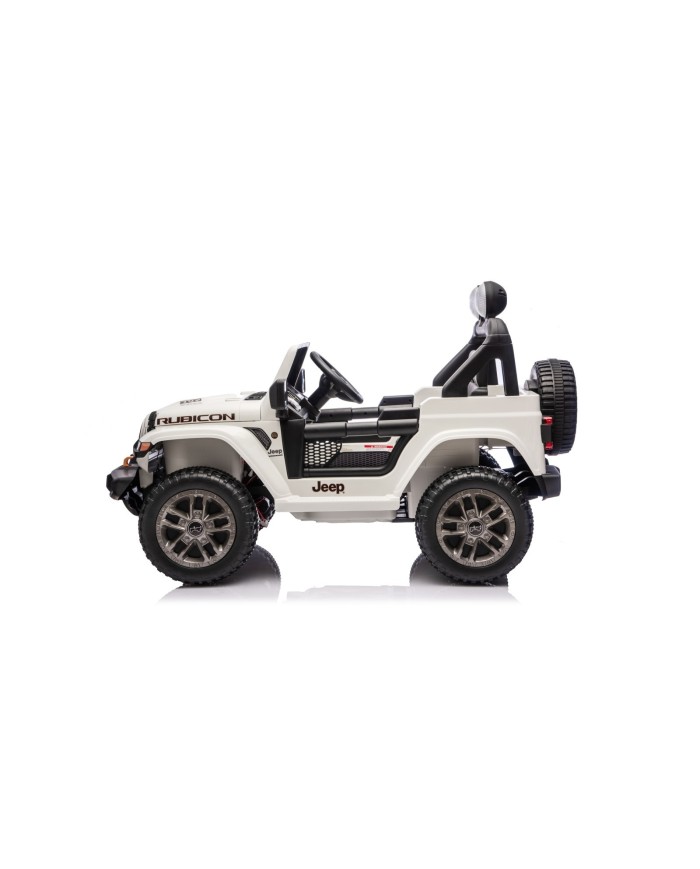 Auto Macchina Elettrica NEW Jeep Wrangler Rubicon 12V per Bambini porte apribili Con telecomando Full accessori Tappetini Bianca|Toys Car
