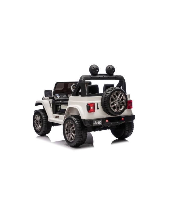 Auto Macchina Elettrica NEW Jeep Wrangler Rubicon 12V per Bambini porte apribili Con telecomando Full accessori Tappetini Bianca|Toys Car