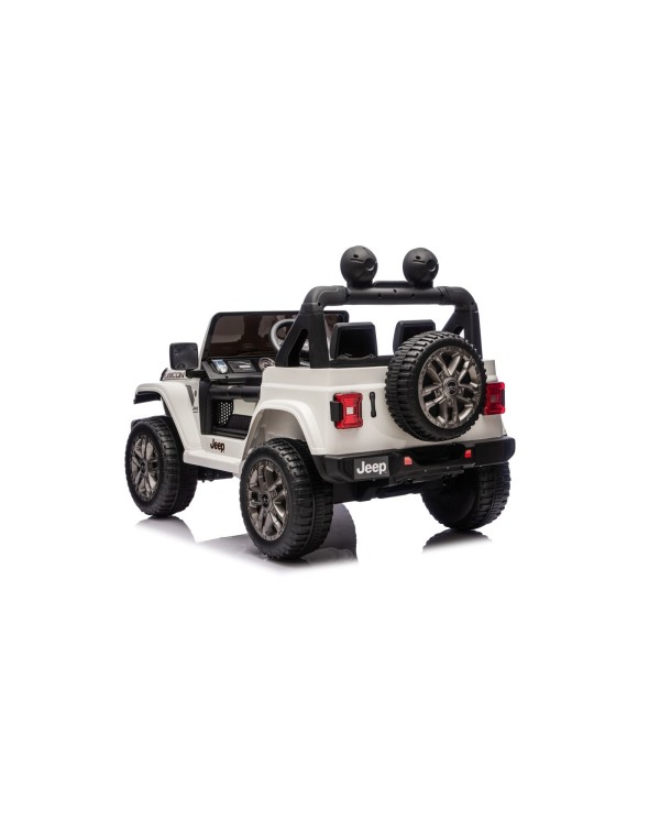 Auto Macchina Elettrica NEW Jeep Wrangler Rubicon 12V per Bambini porte apribili Con telecomando Full accessori Tappetini Bianca|Toys Car