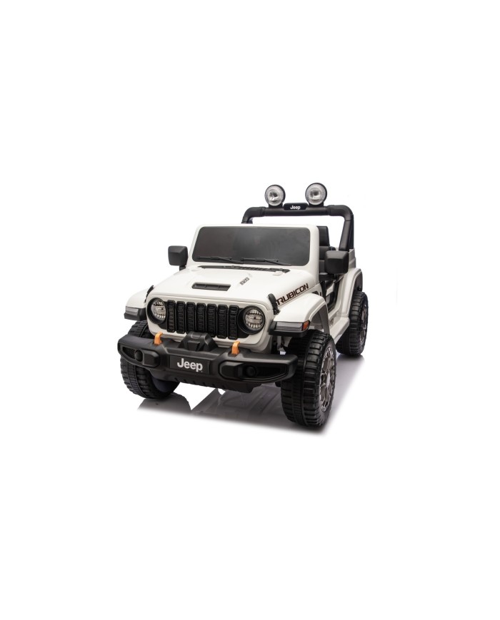 Auto Macchina Elettrica NEW Jeep Wrangler Rubicon 12V per Bambini porte apribili Con telecomando Full accessori Tappetini Bianca|Toys Car