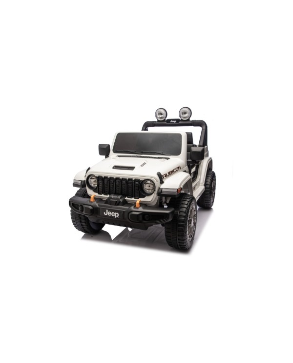 Auto Macchina Elettrica NEW Jeep Wrangler Rubicon 12V per Bambini porte apribili Con telecomando Full accessori Tappetini Bianca|Toys Car