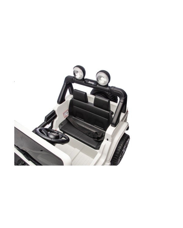 Auto Macchina Elettrica NEW Jeep Wrangler Rubicon 12V per Bambini porte apribili Con telecomando Full accessori Tappetini Bianca|Toys Car