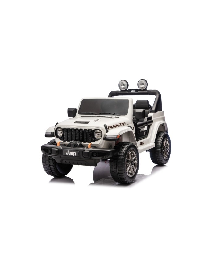 Auto Macchina Elettrica NEW Jeep Wrangler Rubicon 12V per Bambini porte apribili Con telecomando Full accessori Tappetini Bianca|Toys Car