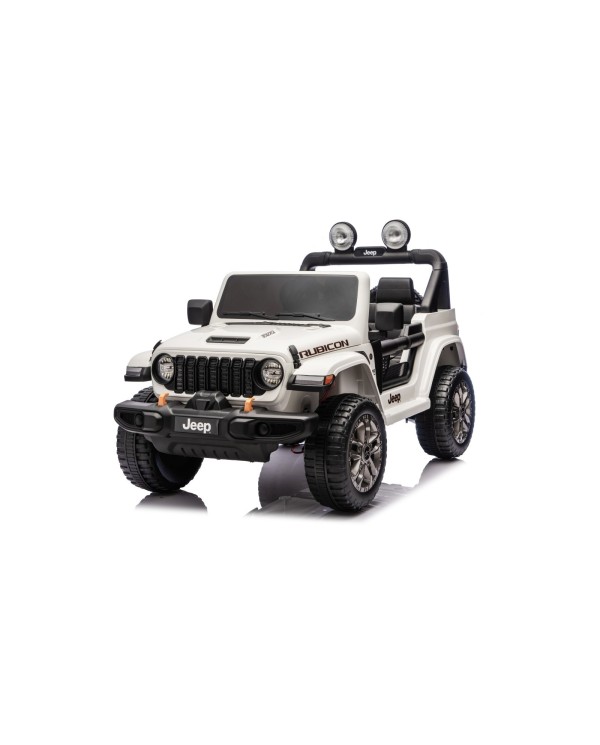Auto Macchina Elettrica NEW Jeep Wrangler Rubicon 12V per Bambini porte apribili Con telecomando Full accessori Tappetini Bianca|Toys Car