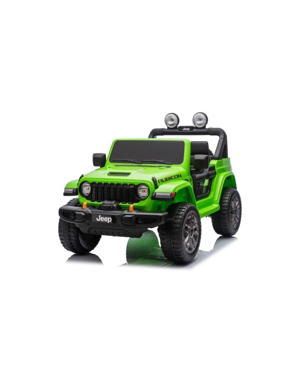 Auto Macchina Elettrica NEW Jeep Wrangler Rubicon 12V per Bambini porte apribili Con telecomando Full accessori Tappetini Verde|Toys Car