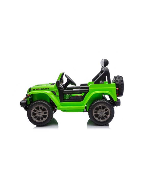 Auto Macchina Elettrica NEW Jeep Wrangler Rubicon 12V per Bambini porte apribili Con telecomando Full accessori Tappetini Verde|Toys Car