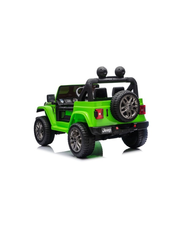 Auto Macchina Elettrica NEW Jeep Wrangler Rubicon 12V per Bambini porte apribili Con telecomando Full accessori Tappetini Verde|Toys Car