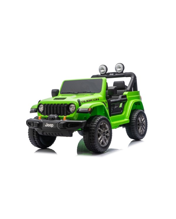 Auto Macchina Elettrica NEW Jeep Wrangler Rubicon 12V per Bambini porte apribili Con telecomando Full accessori Tappetini Verde|Toys Car