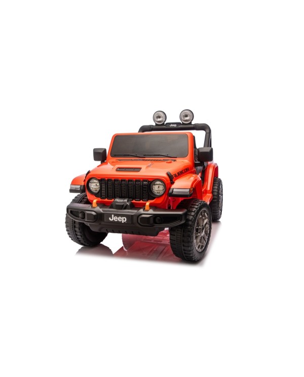Auto Macchina Elettrica NEW Jeep Wrangler Rubicon 12V per Bambini porte apribili telecomando Full accessori Tappetini Aranciione|Toys Car