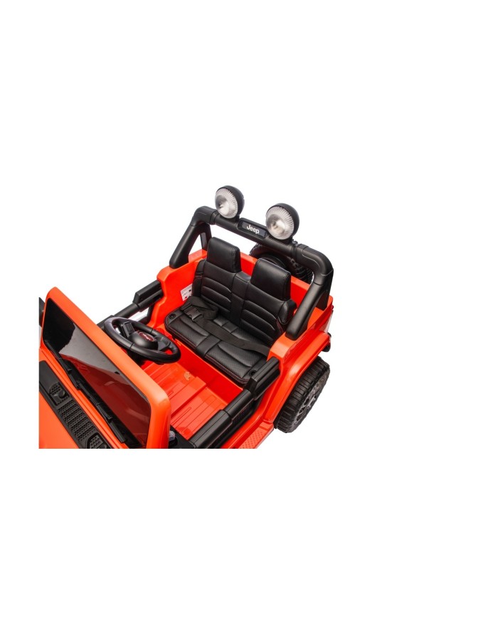 Auto Macchina Elettrica NEW Jeep Wrangler Rubicon 12V per Bambini porte apribili telecomando Full accessori Tappetini Aranciione|Toys Car