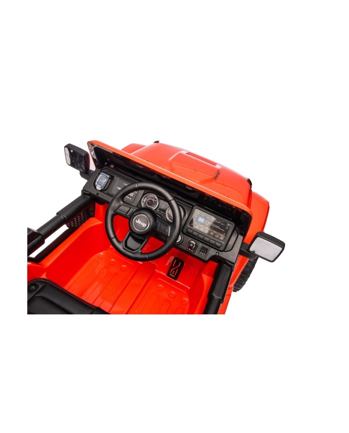 Auto Macchina Elettrica NEW Jeep Wrangler Rubicon 12V per Bambini porte apribili telecomando Full accessori Tappetini Aranciione|Toys Car