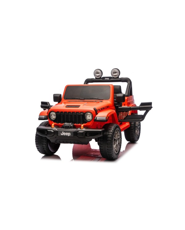 Auto Macchina Elettrica NEW Jeep Wrangler Rubicon 12V per Bambini porte apribili telecomando Full accessori Tappetini Aranciione|Toys Car