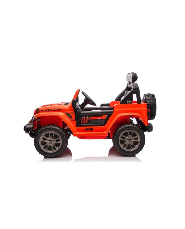 Auto Macchina Elettrica NEW Jeep Wrangler Rubicon 12V per Bambini porte apribili telecomando Full accessori Tappetini Aranciione|Toys Car