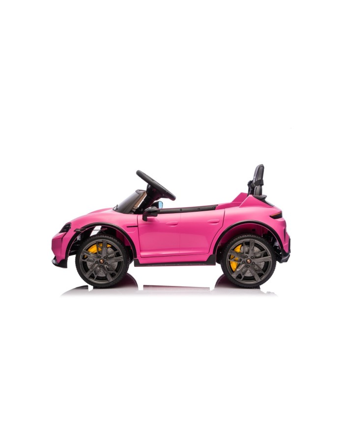 Auto Elettrica Bambini 12V Porsche Taycan Turbo S con Telecomando Porte Apribili, Bluetooth Luci LED e Tappetini Rosa|Toys Car