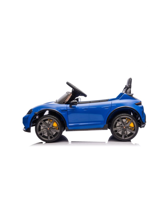 Auto Elettrica Bambini 12V Porsche Taycan Turbo S con Telecomando Porte Apribili, Bluetooth Luci LED e Tappetini Blu|Toys Car