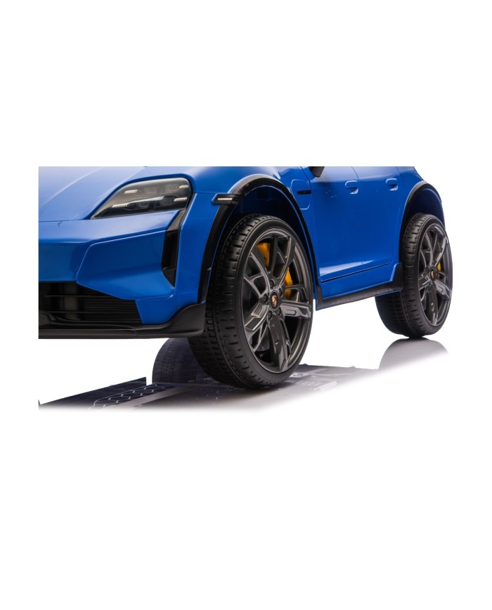 Auto Elettrica Bambini 12V Porsche Taycan Turbo S con Telecomando Porte Apribili, Bluetooth Luci LED e Tappetini Blu|Toys Car