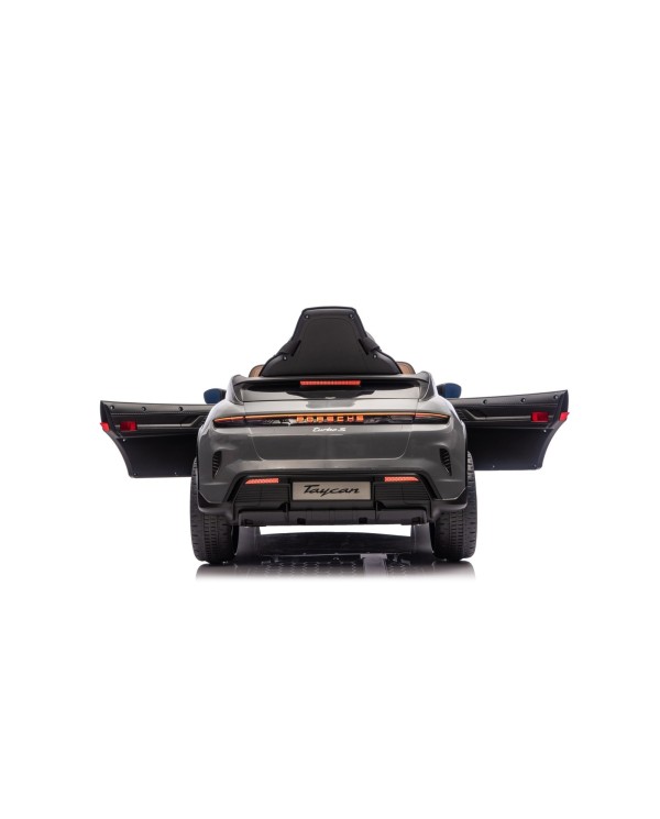Auto Elettrica Bambini 12V Porsche Taycan Turbo S con Telecomando Porte Apribili, Bluetooth Luci LED e Tappetini Nera|Toys Car