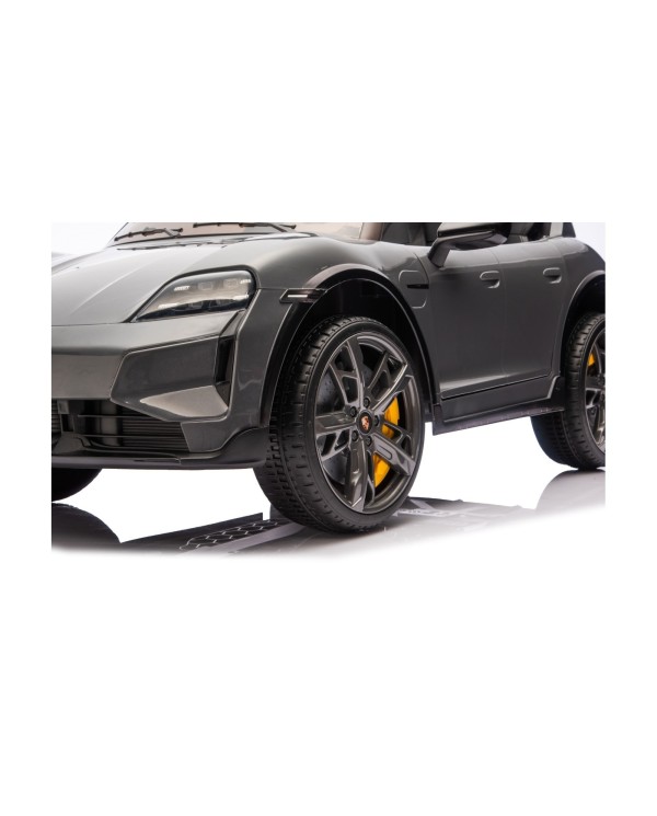 Auto Elettrica Bambini 12V Porsche Taycan Turbo S con Telecomando Porte Apribili, Bluetooth Luci LED e Tappetini Nera|Toys Car