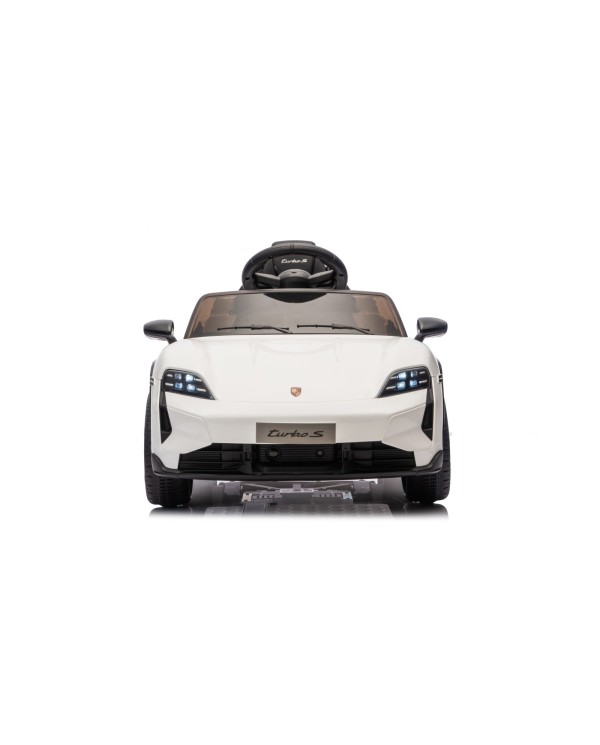 Auto Elettrica Bambini 12V Porsche Taycan Turbo S con Telecomando Porte Apribili, Bluetooth Luci LED e Tappetini|Toys Car