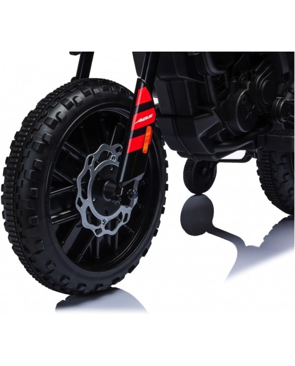 Moto Elettrica Bambini Aprilia RX 12V Cross SEDILI IN PELLE Luci Led BLUETOOTH Sospensioni A Molla Rosso|Toys Car