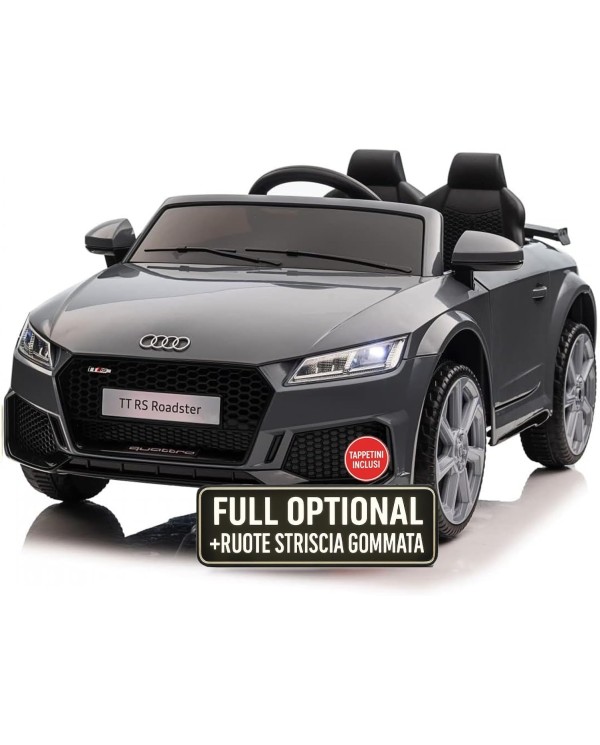 Auto Macchina Elettrica per Bambini 12V Audi TT RS 6 Sedile Pelle con Telecomando Grigio|Toys Car